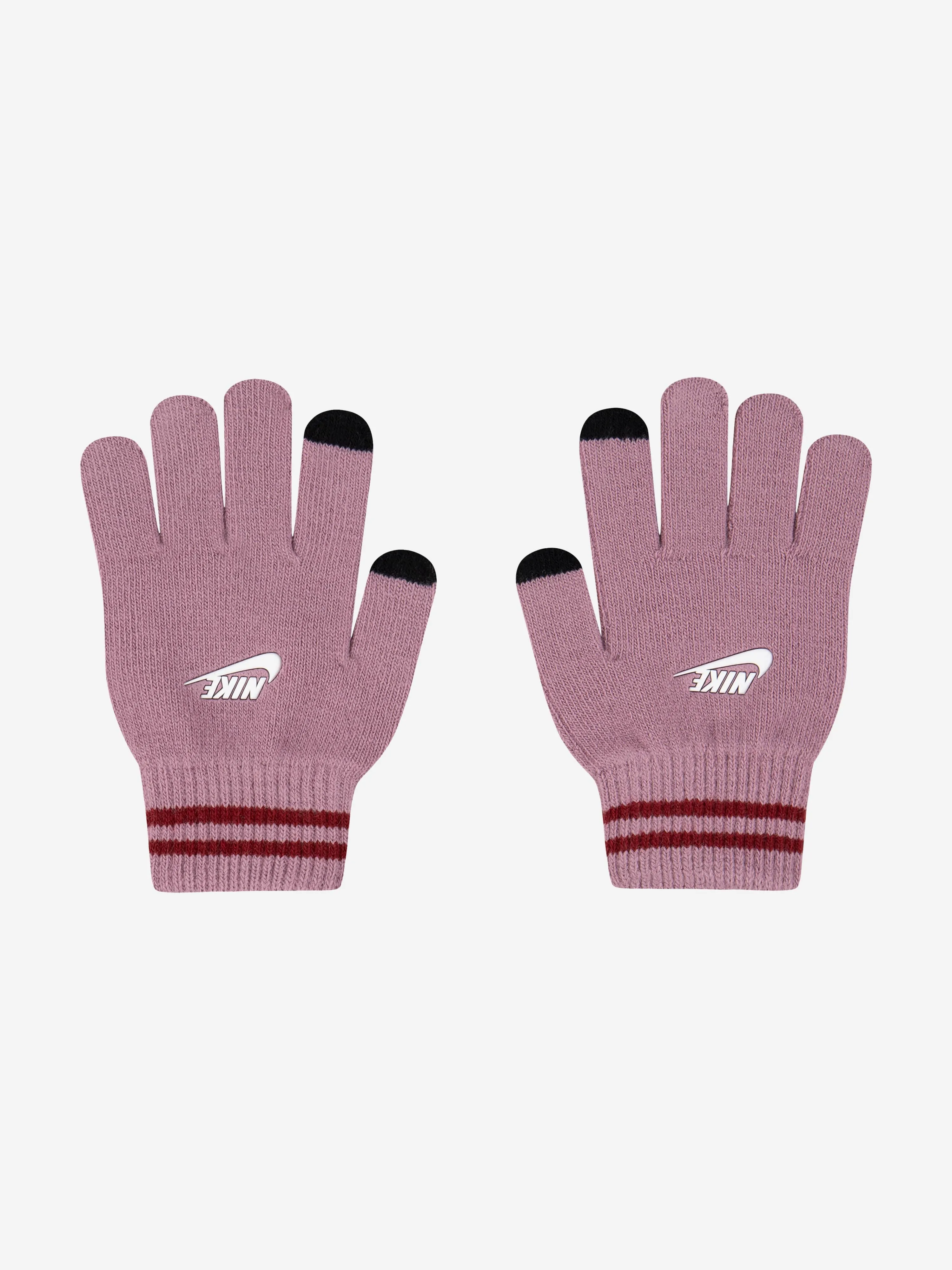 Girls Two Tone Rib Beanie and Glove Set in Purple