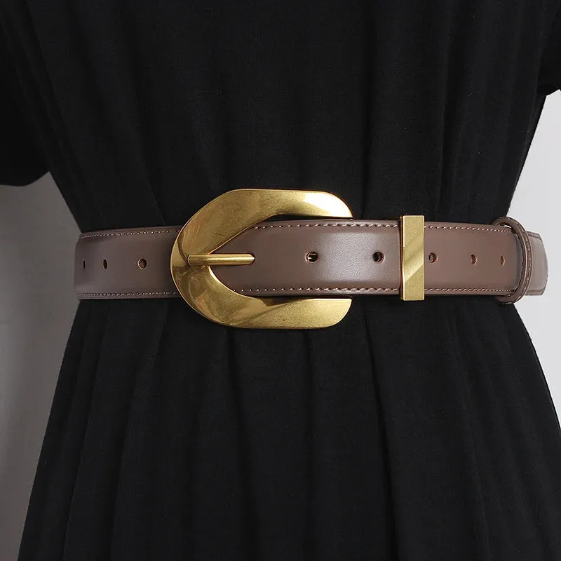Gold Accent Leather Belt