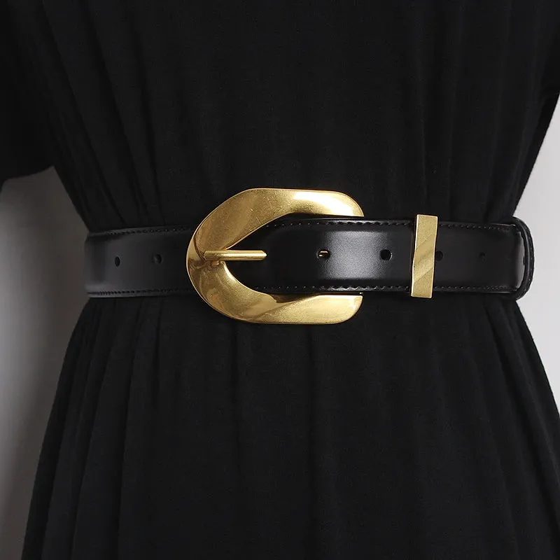 Gold Accent Leather Belt