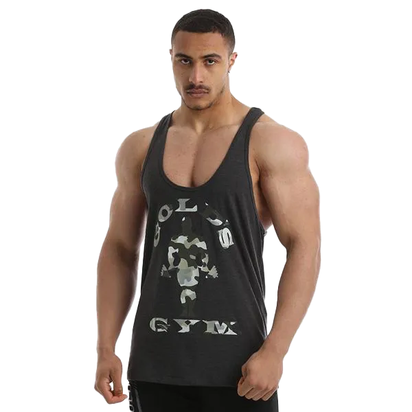 Gold's Gym Camo Logo Classic Stringer - Charcoal