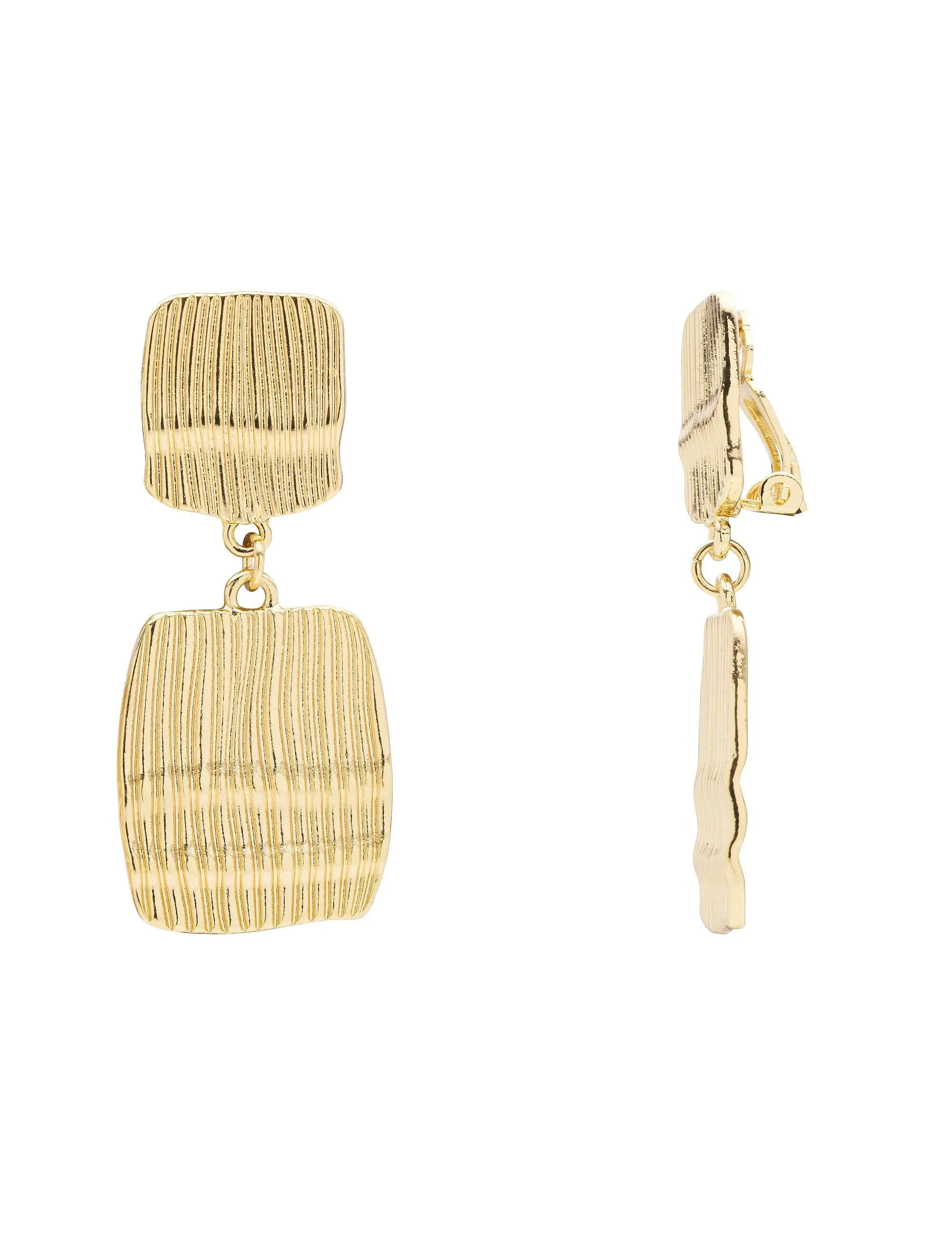 GRAINLINE PANEL CLIP ON EARRINGS