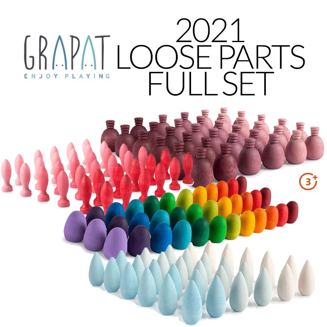 Grapat Loose Parts Set (2021 Release: Rainbow Eggs, Snowflakes, Flower Petals, Pineapples)