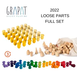 Grapat Loose Parts Set (2022 Release: Rainbow Mushrooms, Yellow Mini Tulips, Natural Assortment Loose Parts)