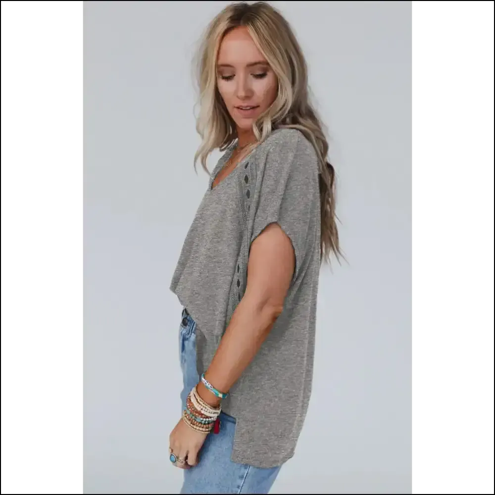 Gray Crochet Lace Oversized Tee: Basically a Hug you can Wear  😜 Needful Things
