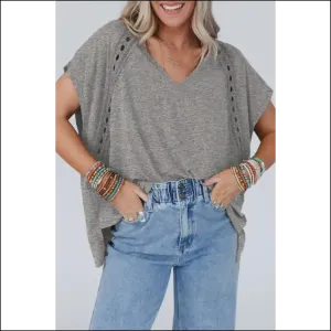 Gray Crochet Lace Oversized Tee: Basically a Hug you can Wear  😜 Needful Things