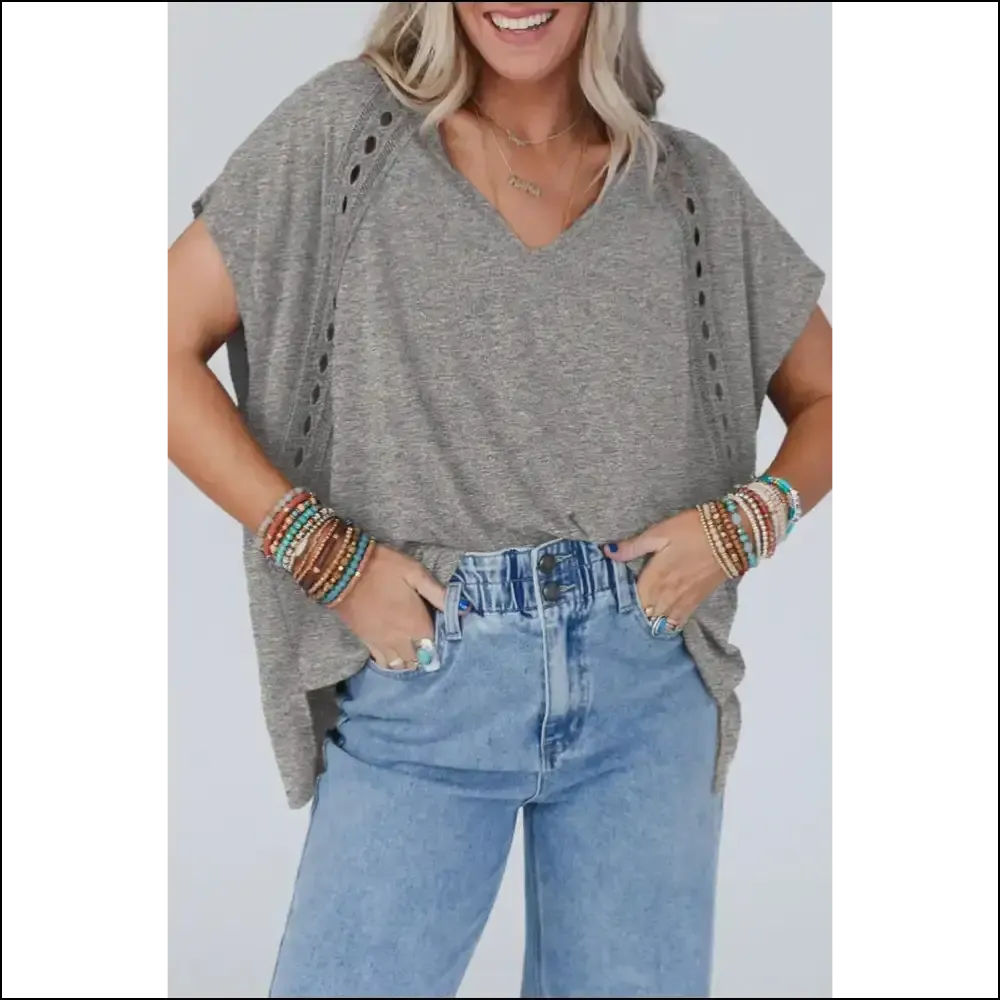 Gray Crochet Lace Oversized Tee: Basically a Hug you can Wear  😜 Needful Things