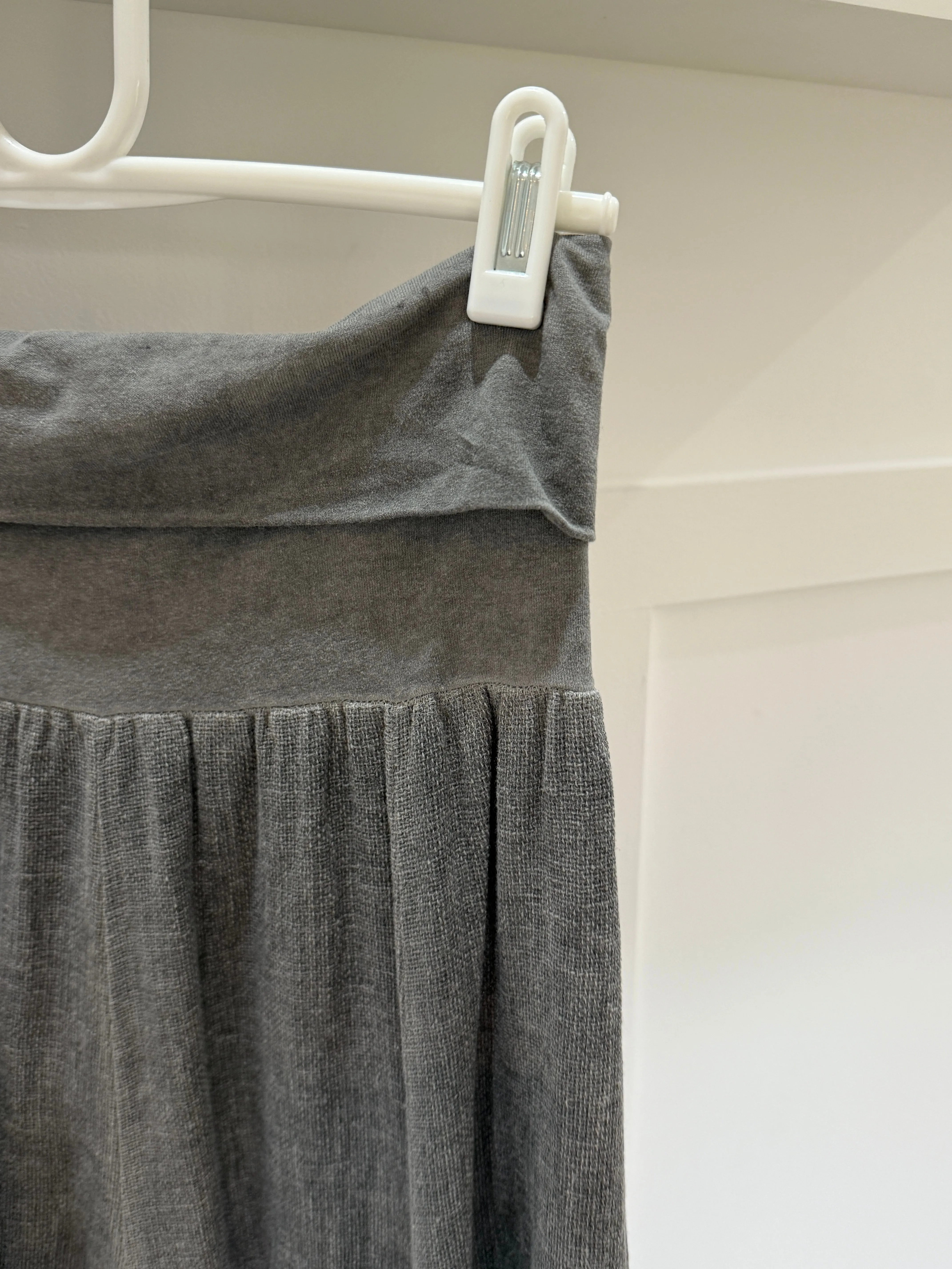 Grey Washed Linen Panel Skirt
