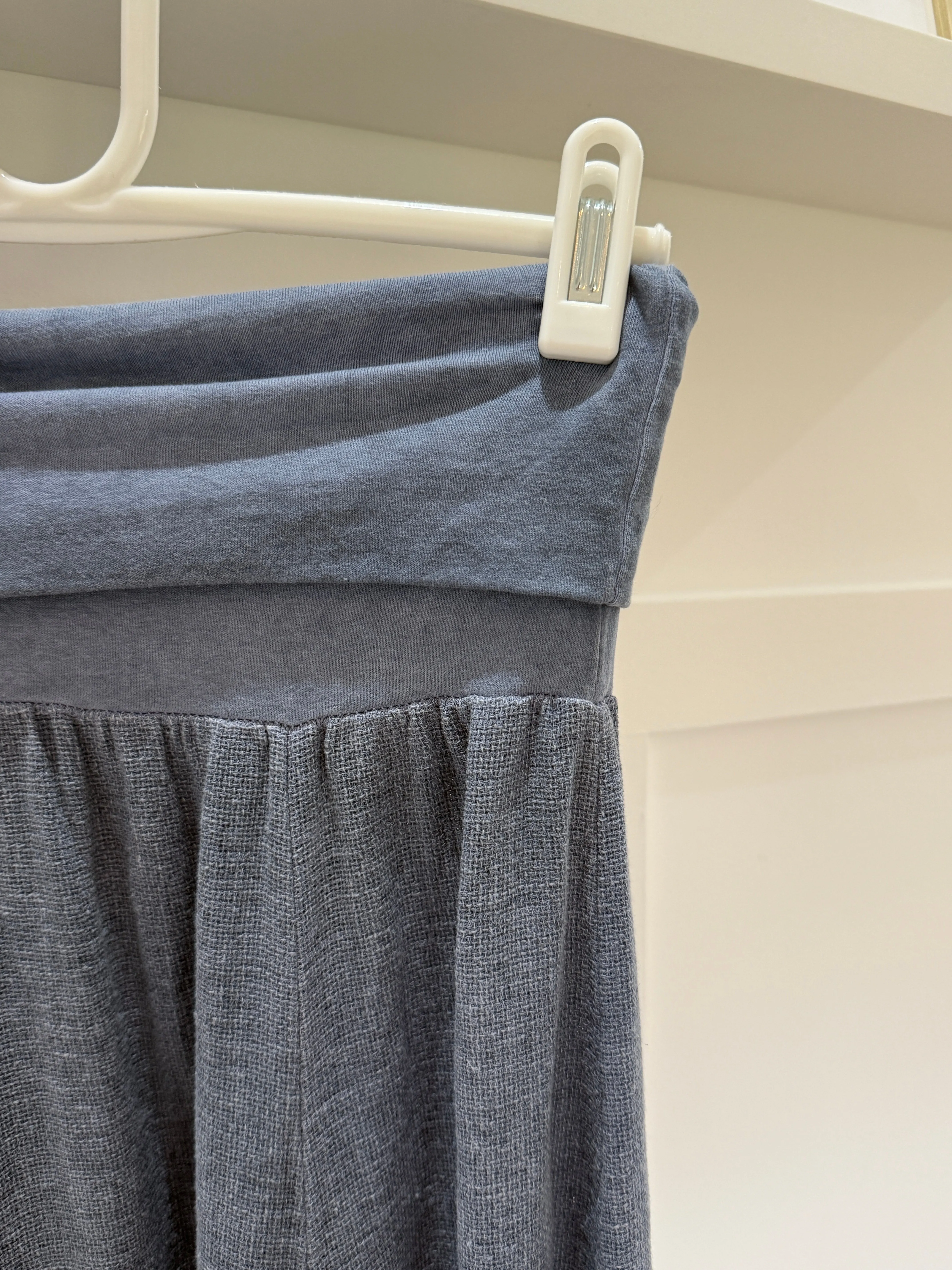 Grey Washed Linen Panel Skirt