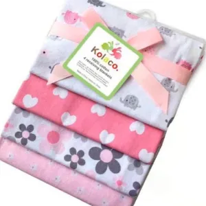 GTBW Receiving Blanket 4pk Assorted: 100% Cotton Receiving Blanket 4pc/Pack Babies are kept warm and snug - SU-21611