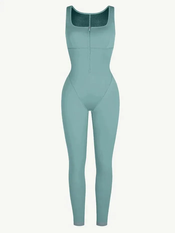 Gym sports Shapewear Jumpsuit with Front Zipper