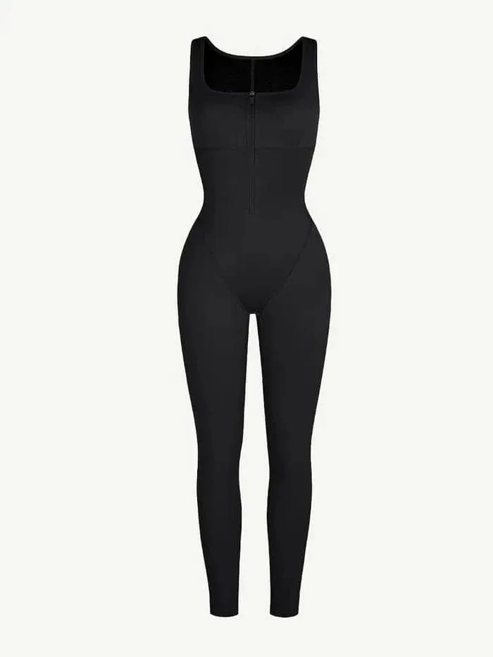 Gym sports Shapewear Jumpsuit with Front Zipper