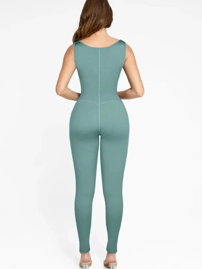 Gym sports Shapewear Jumpsuit with Front Zipper