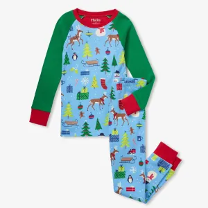 Hatley Pajama Set - Blue Christmas Morning