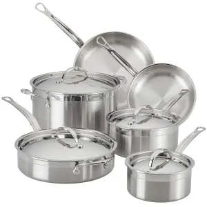 HESTAN Professional Clad Stainless Steel Ultimate Cookware Set - 10 -Piece Set