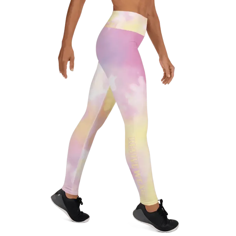 High Waisted Yoga Leggings | Pastel Print