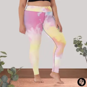 High Waisted Yoga Leggings | Pastel Print