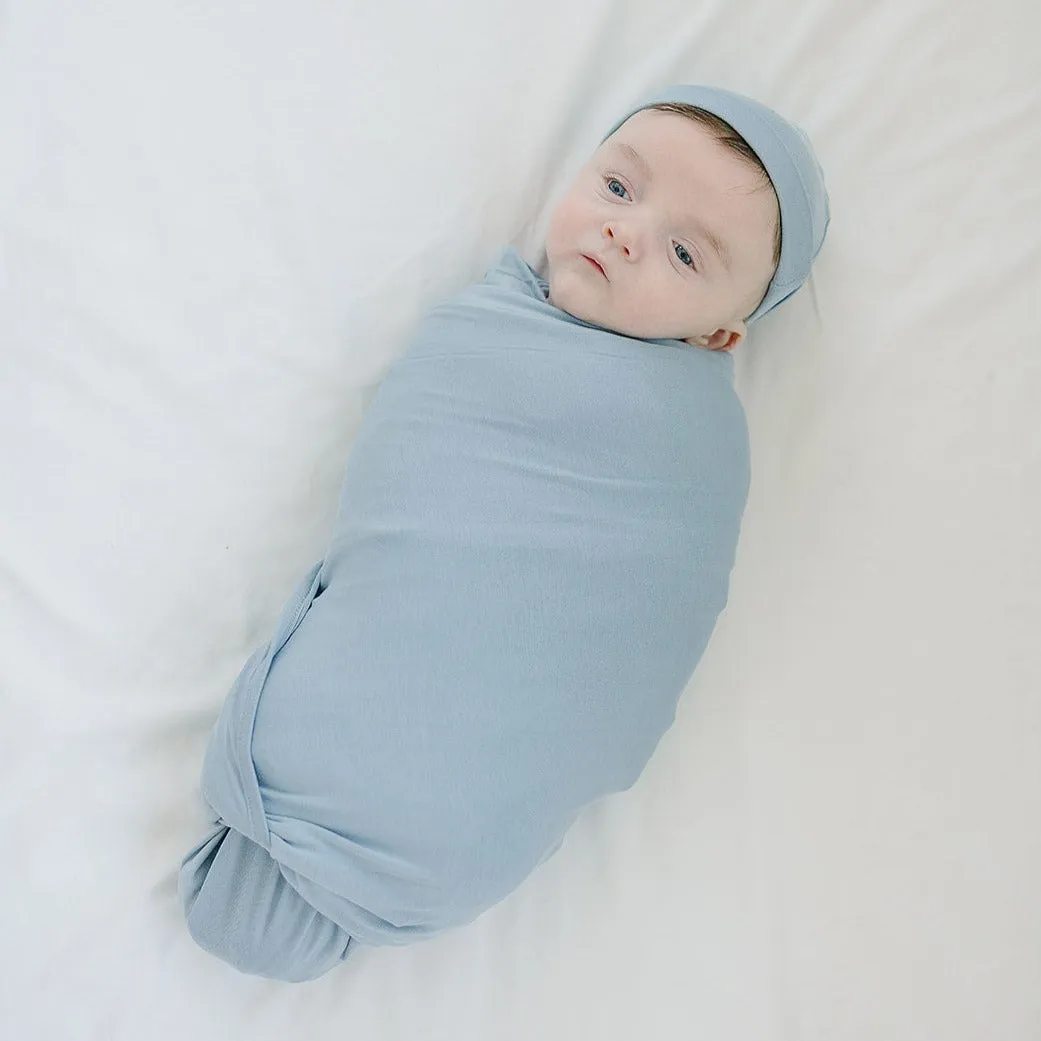 HUGBUG Bamboo Sky Swaddle | Hat Set