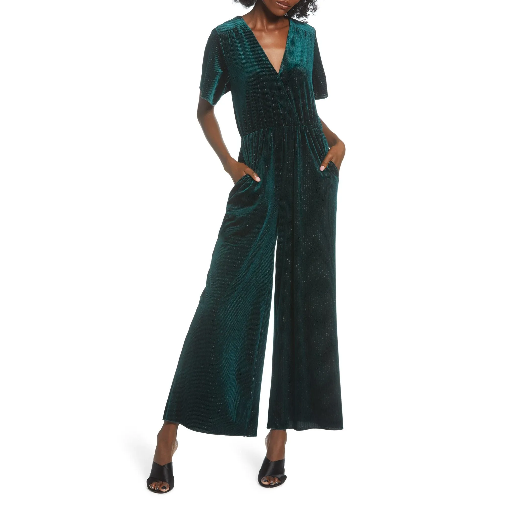 I'm With You Ribbed Velvet Jumpsuit