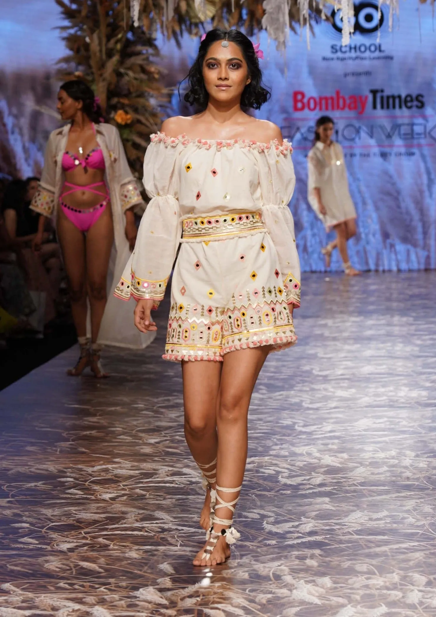 Ivory anaya jumpsuit and belt
