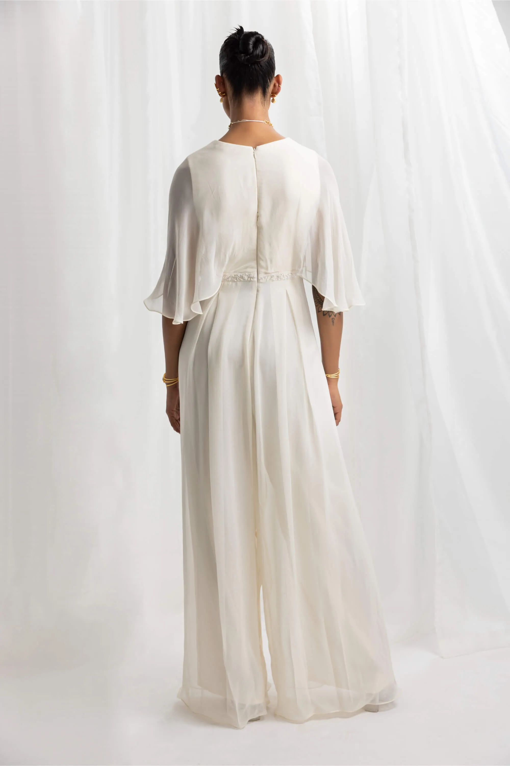 Ivory embellished jumpsuit