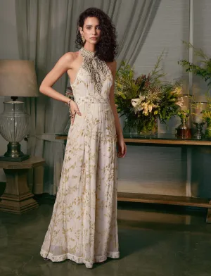 Ivory georgette jumpsuit