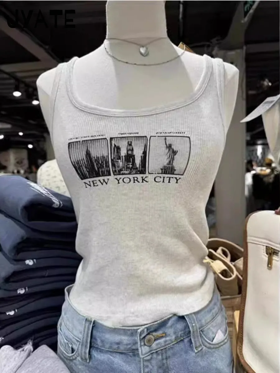 JazzHer Black Skull Print Sleeveless Vests Women Streetwear Casual Preppy Style Lace Trim Camis Clothes Vintage Chic Sweet Tank Tops Y2K