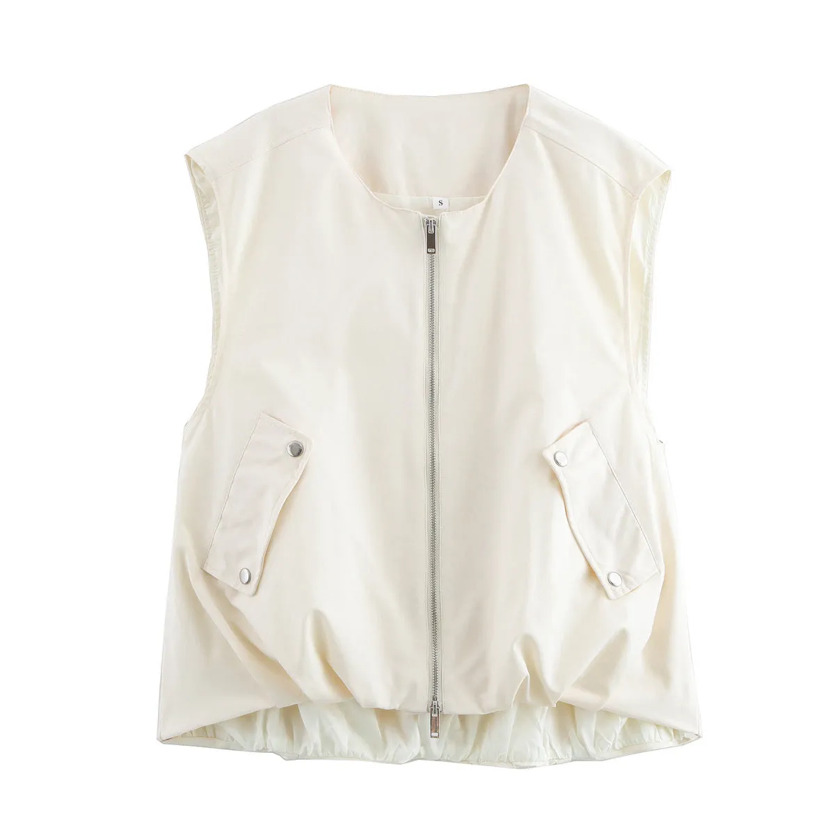 JazzHer Ladies Fashion Outdoor Style Waistcoat Women Coat Zipper O Neck Sleeveless Vest Female Outerwear Chic Women Jacket Vests Tops