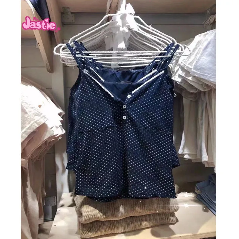 JazzHer Vintage Floral Print Button Sleeveless Vests Women Summer New Cotton Soft Lace Slim V-neck Tank Tops Sweet Cute Chic Camis Y2K