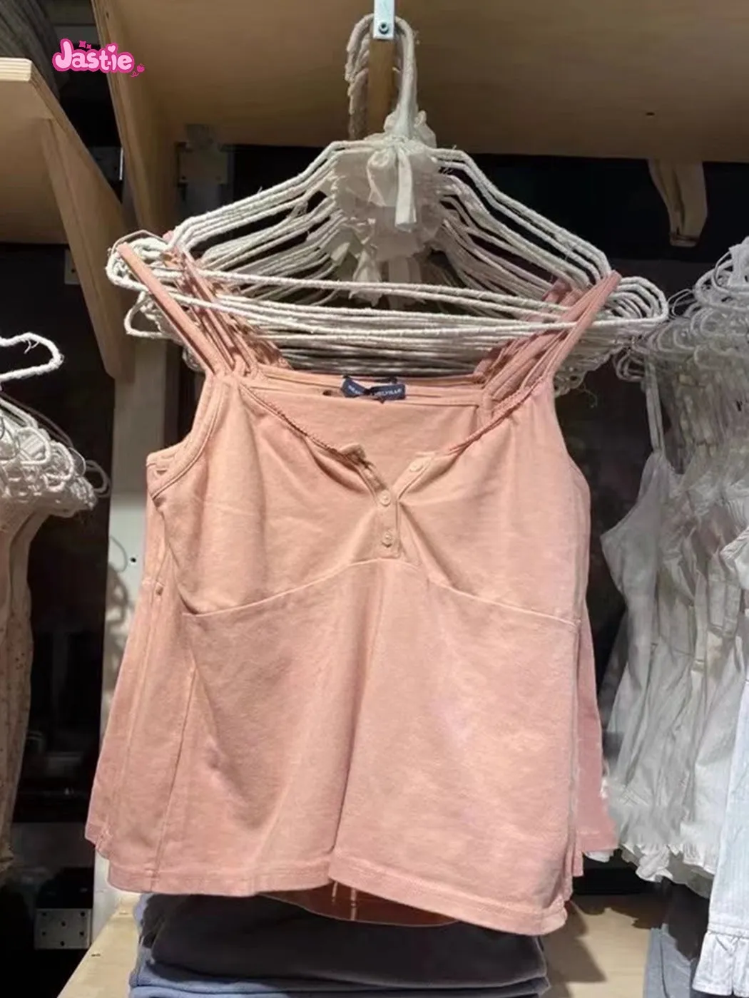 JazzHer Vintage Floral Print Button Sleeveless Vests Women Summer New Cotton Soft Lace Slim V-neck Tank Tops Sweet Cute Chic Camis Y2K