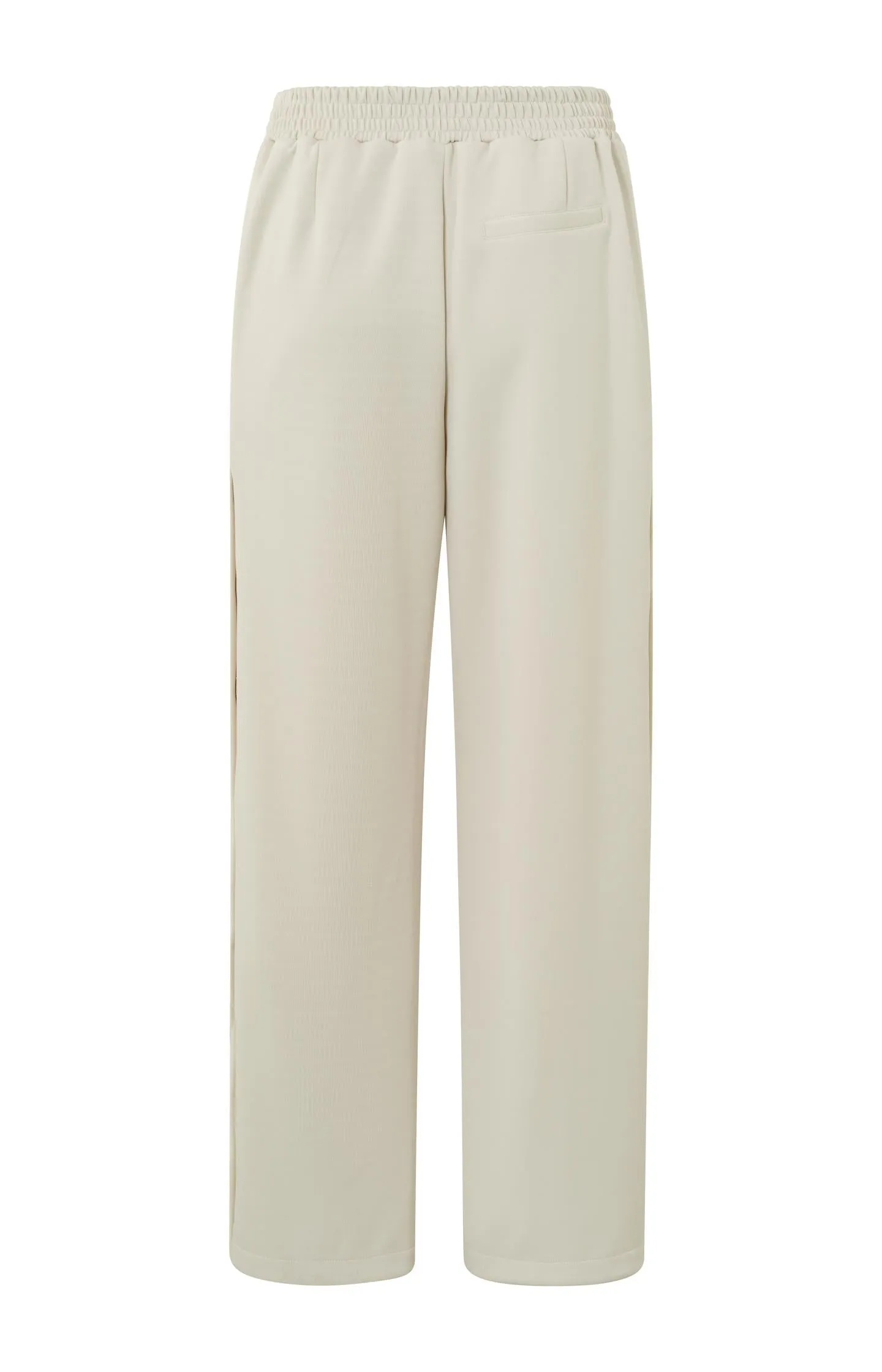 Jersey wide leg trousers with elastic waist and buttons