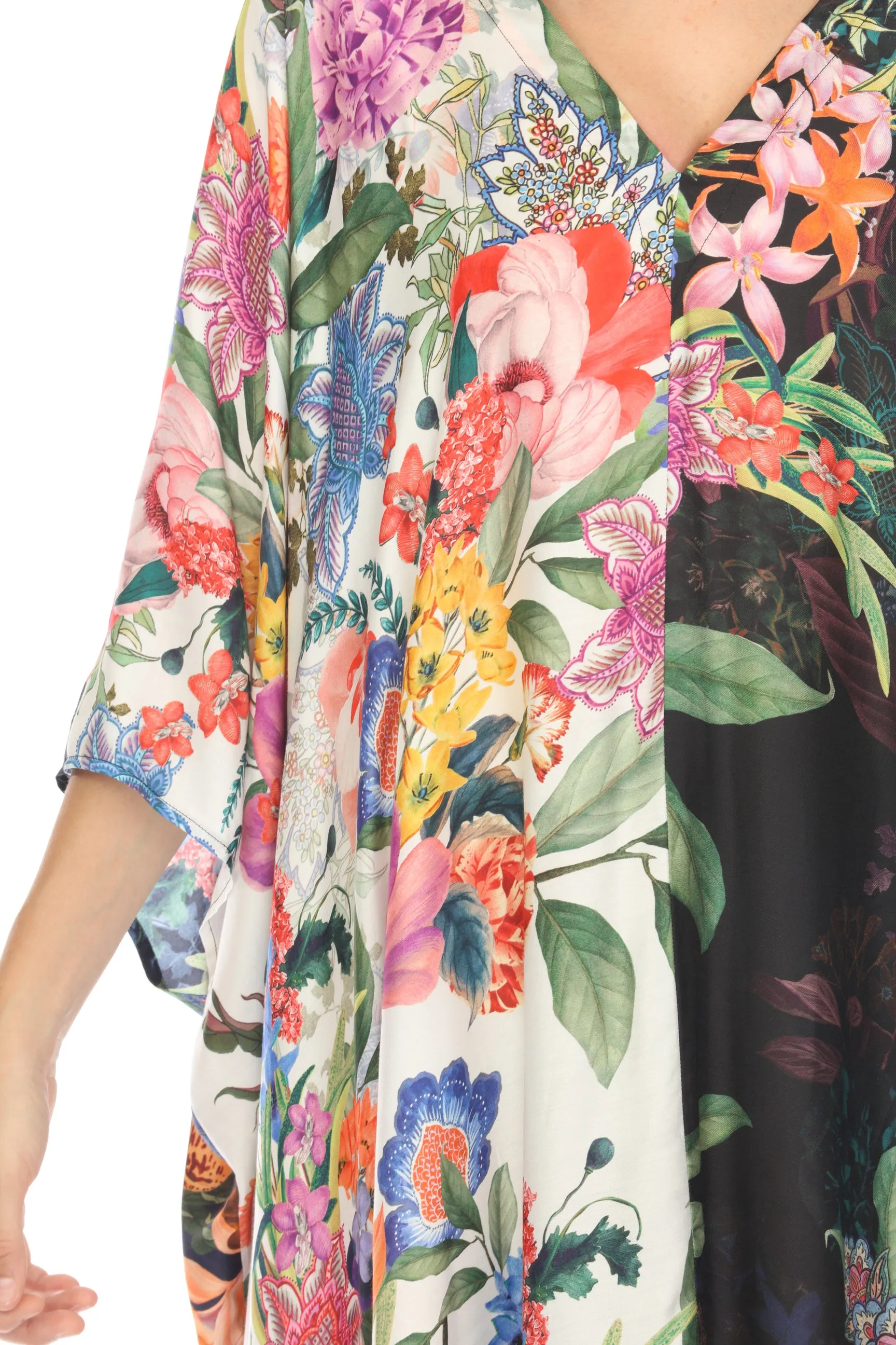 Johnny Was High-Low Swim Cover-Up Kaftan Dress Boho Chic CSW2824