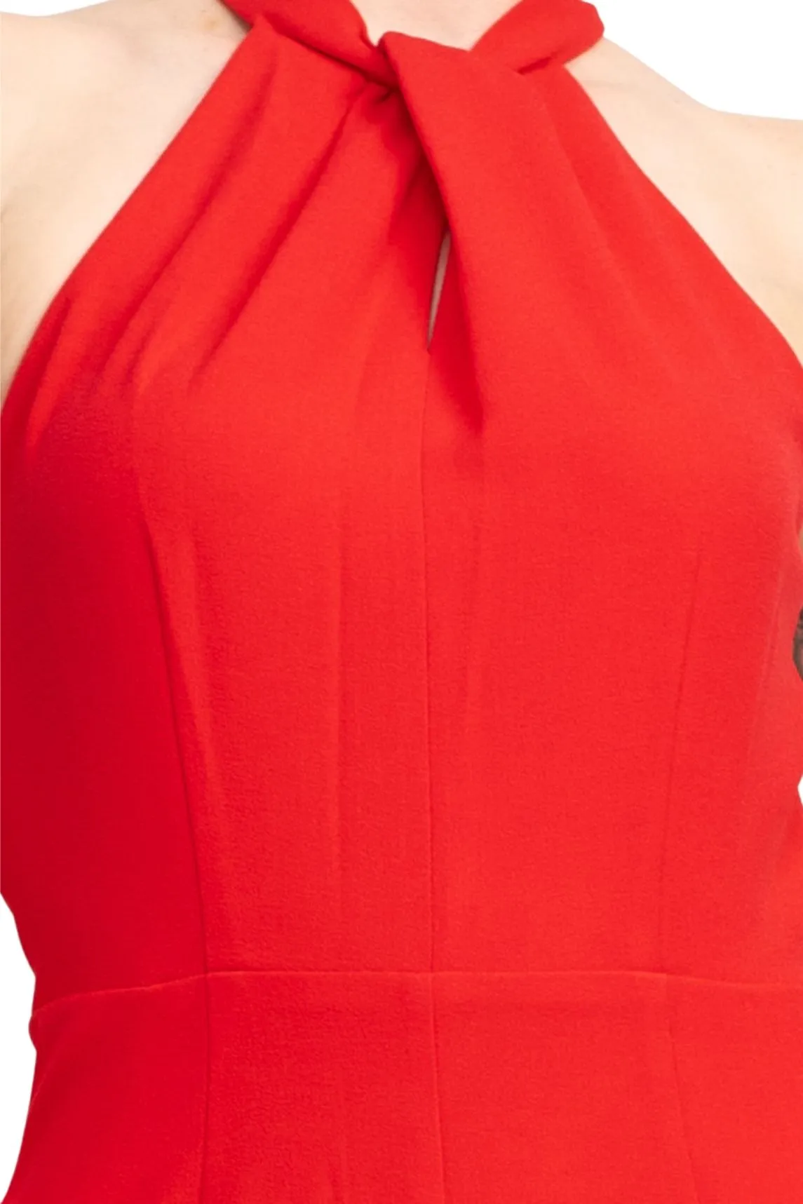 Julia Jordan Crossed Neck Keyhole Racerback Solid Crepe Jumpsuit
