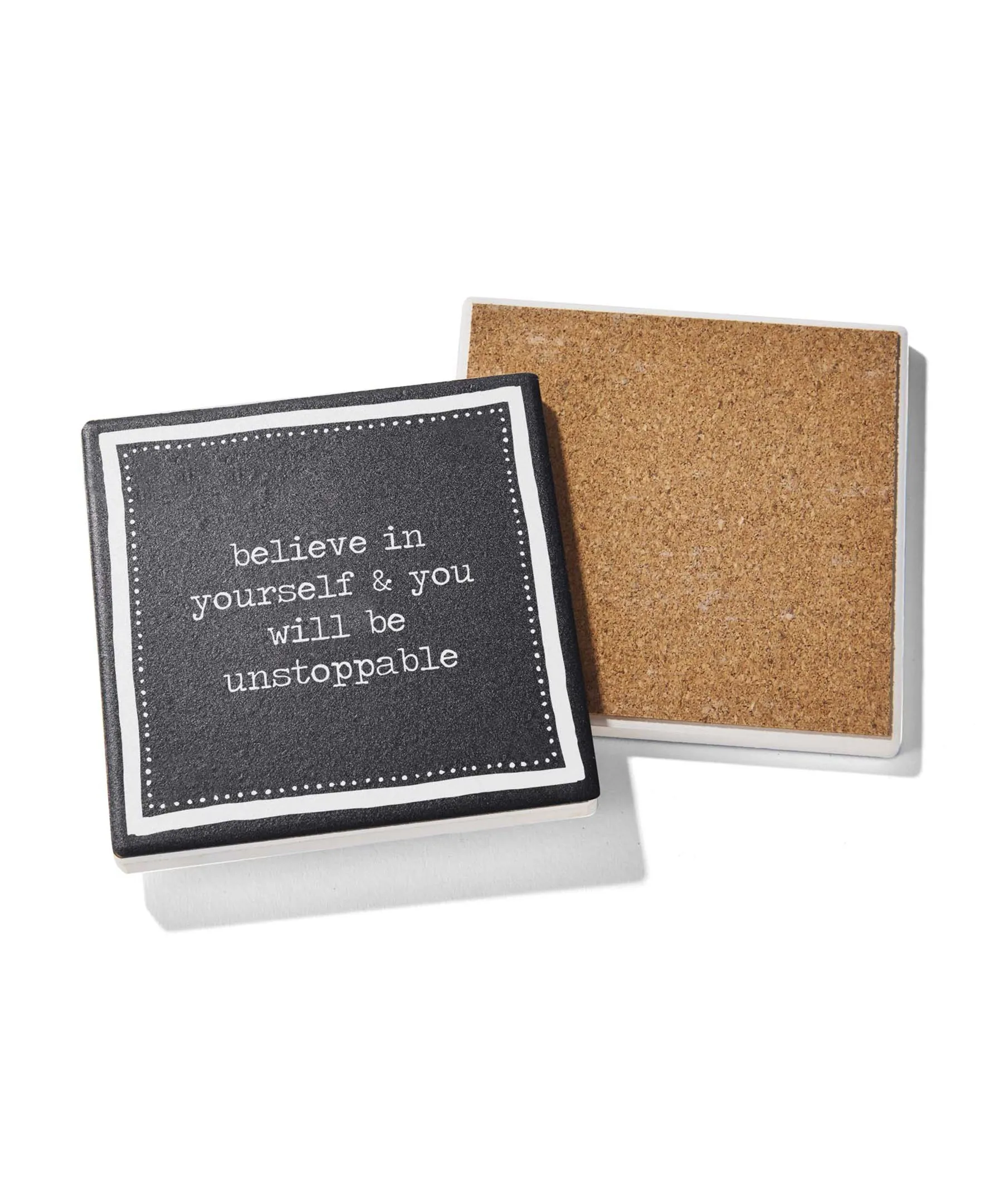 Just Be You Set of 4 Ceramic Coasters - Stylish 4.25" Drink Protection