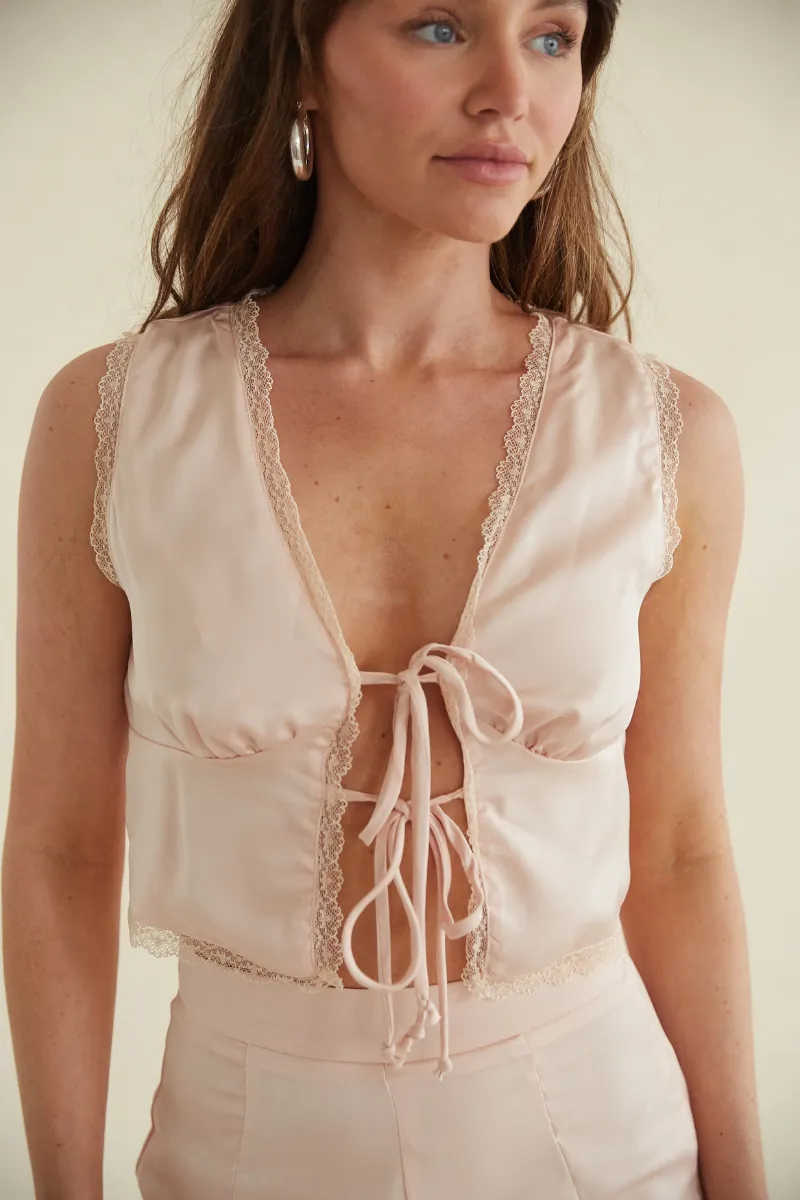Keili Satin Vest and Shorts Set