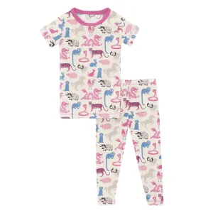 Kickee Pants Natural Chinese Zodiac Print Short Sleeve Pajama Set