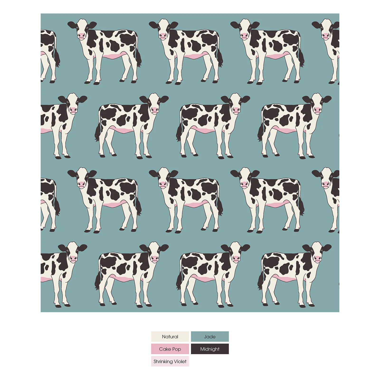 Kickee Pants Short Sleeve Pajama Set- Jade Cows