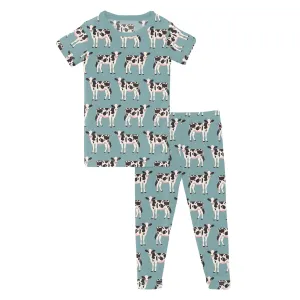 Kickee Pants Short Sleeve Pajama Set- Jade Cows