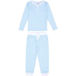 Kids Sky Blue Jersey Long Snug Set
