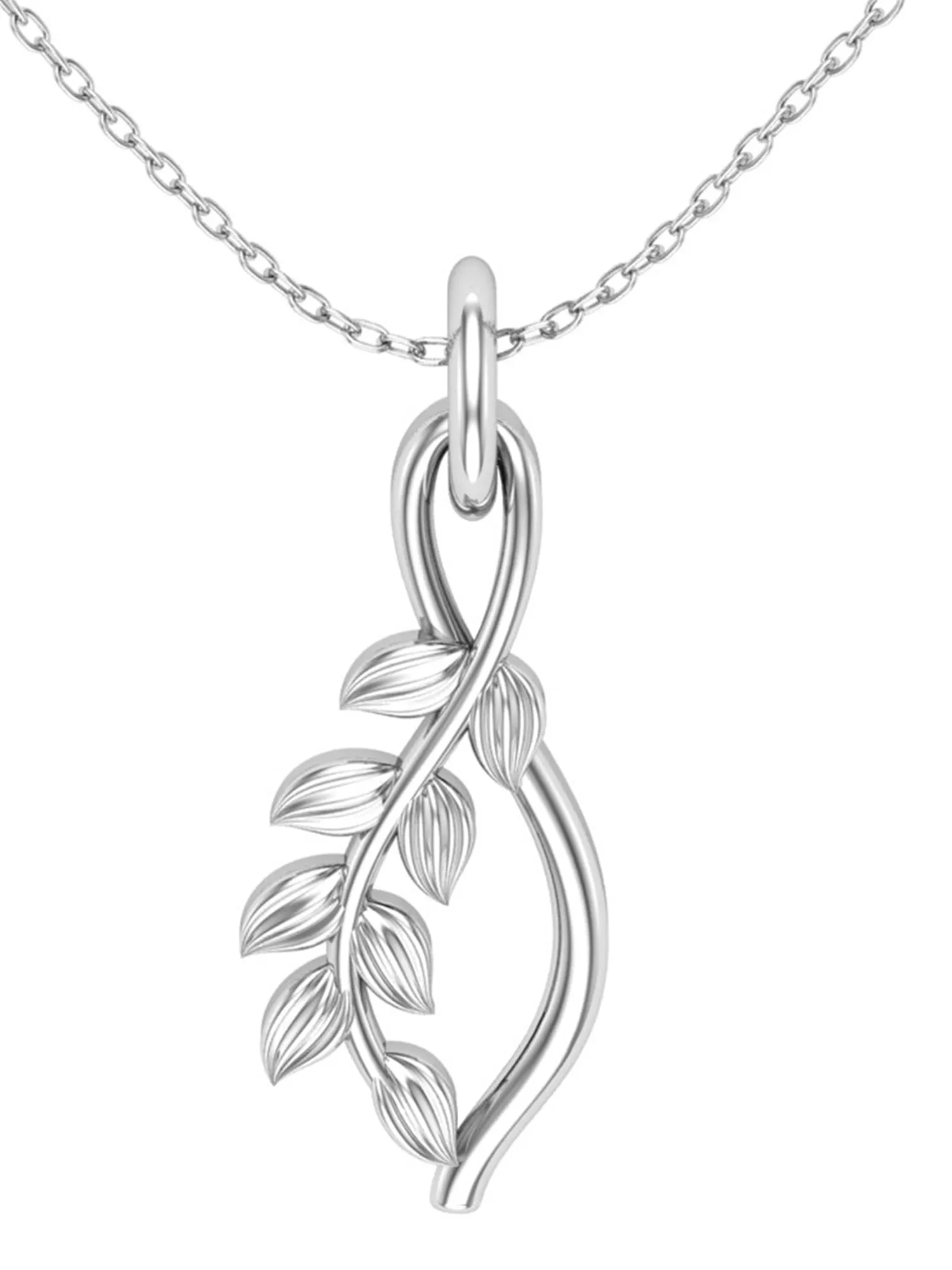 KUNUZ 925 Sterling Silver Leaf Shape Pendent for Women