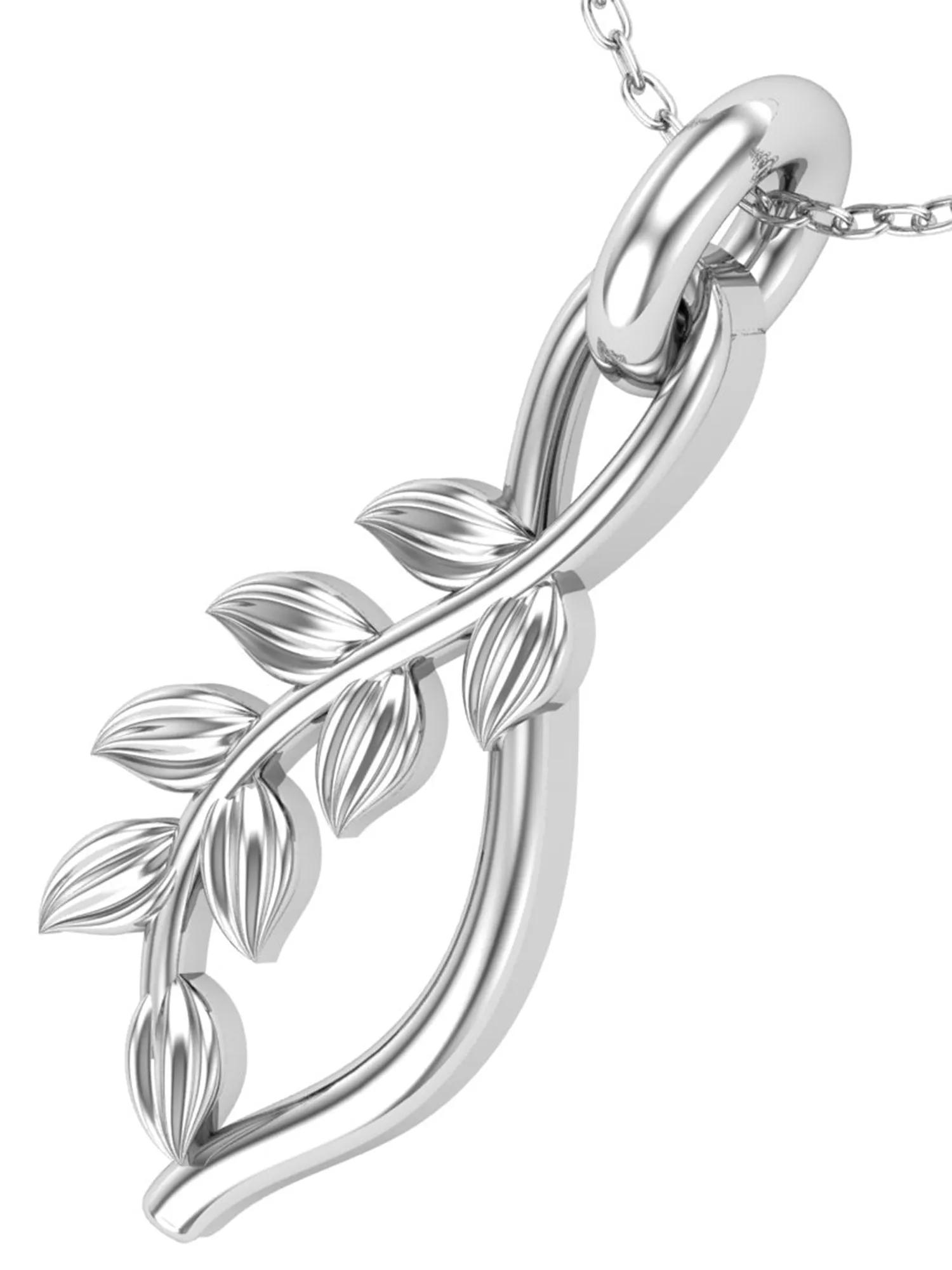 KUNUZ 925 Sterling Silver Leaf Shape Pendent for Women