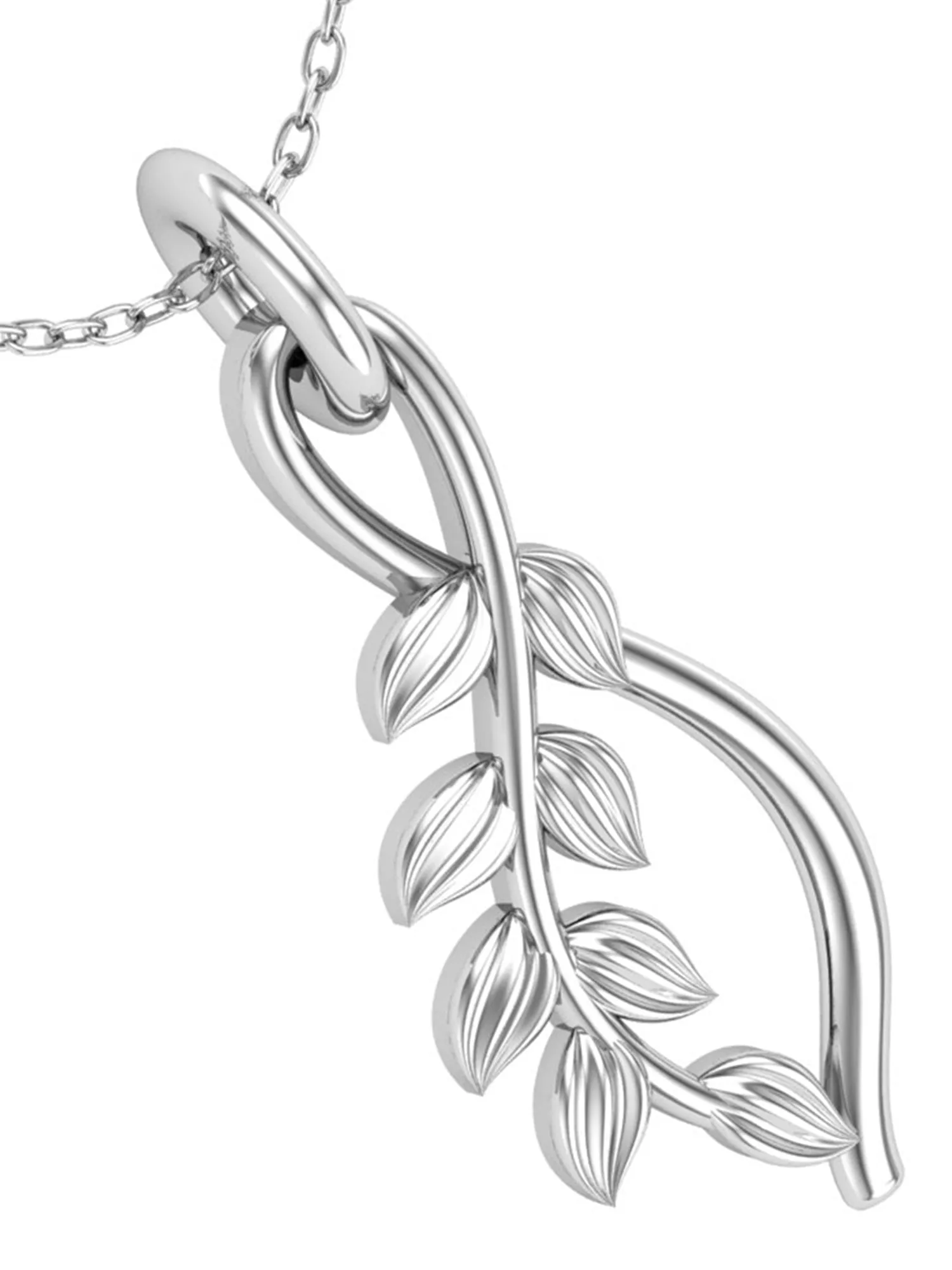 KUNUZ 925 Sterling Silver Leaf Shape Pendent for Women