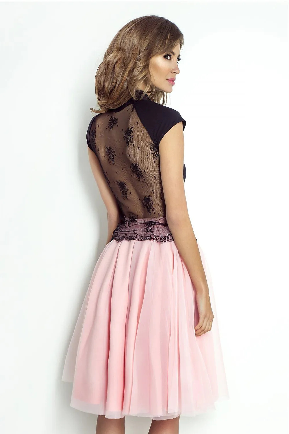 Lace-Trimmed Stand-Up Blouse