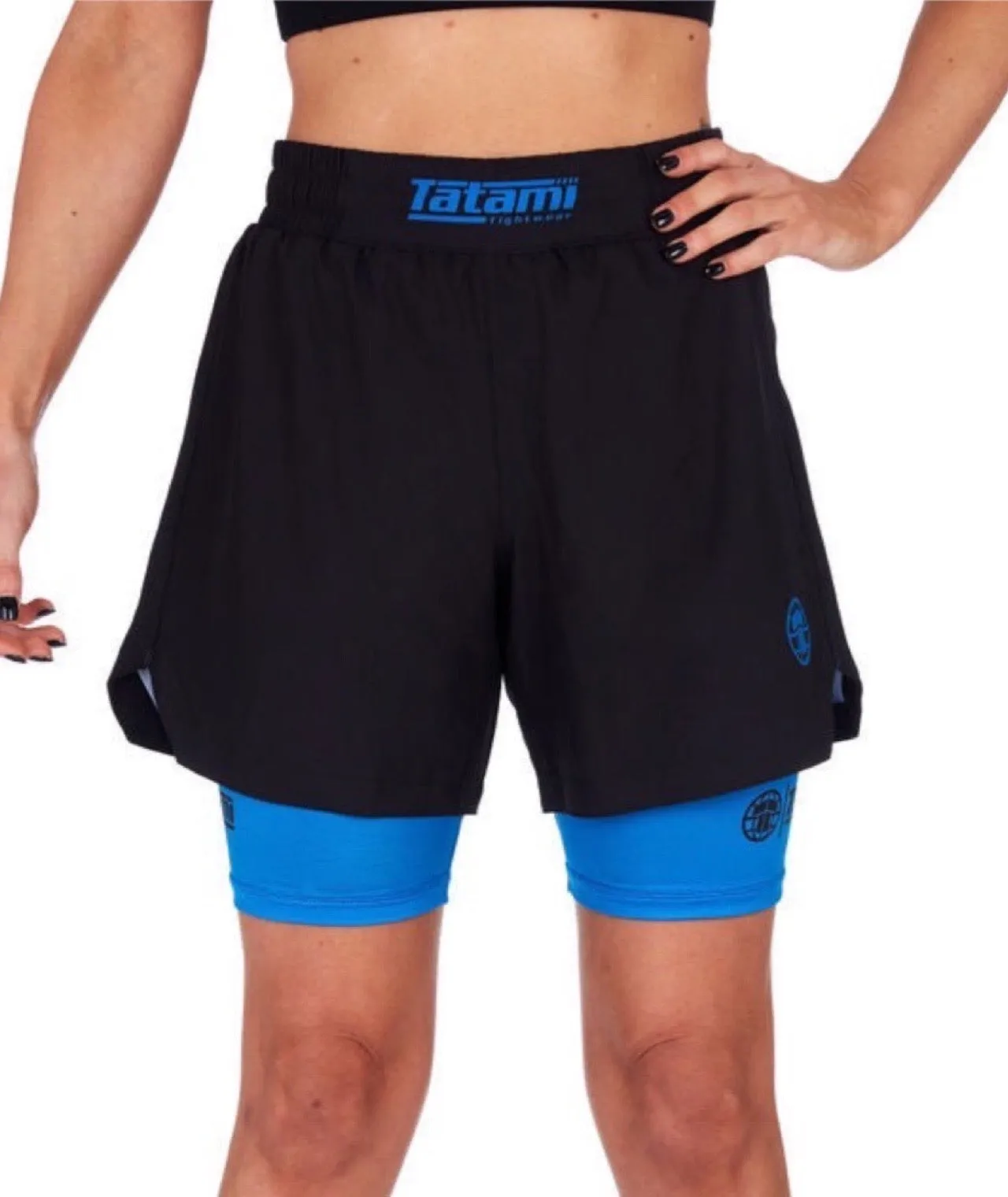 Ladies Dual Layer Grappling Shorts - Blue