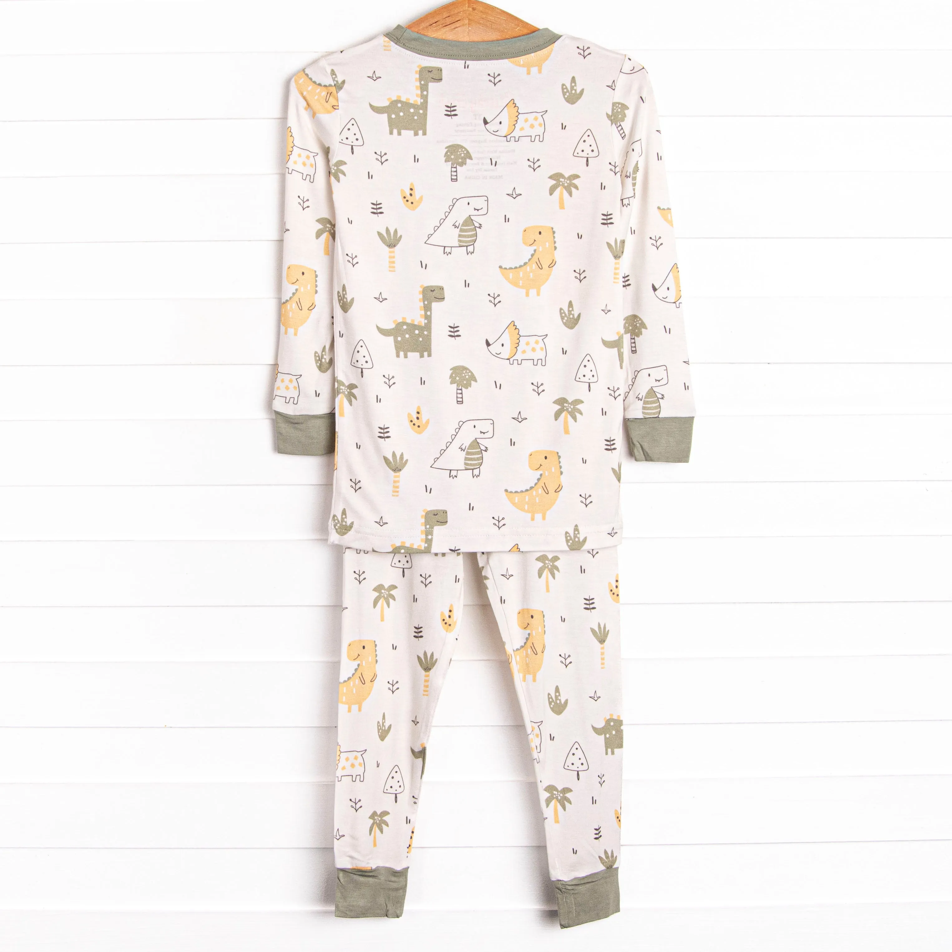 Land Before Bedtime Bamboo Pajama Set, Green