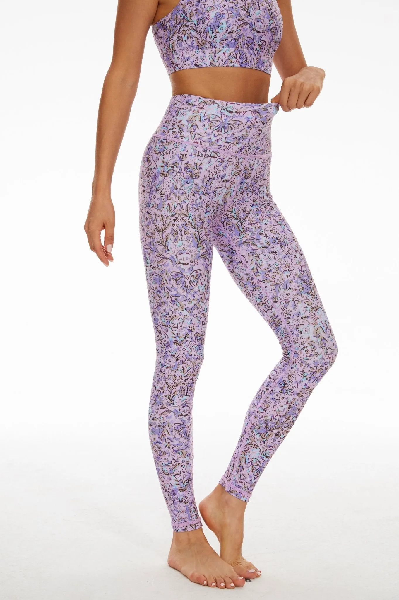 Lavender Bloom Full-Length Leggings