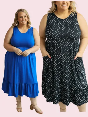 Lennon Tiered Midi Dress (lots of colors!)