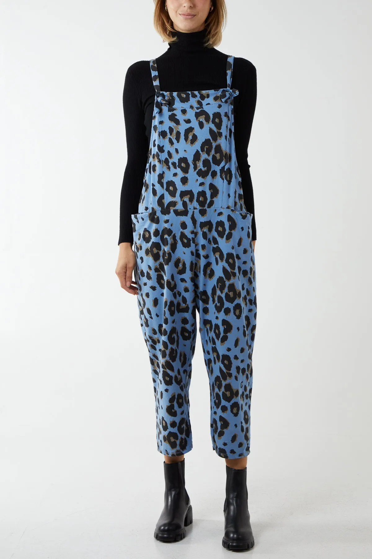 Leopard Print Dungarees