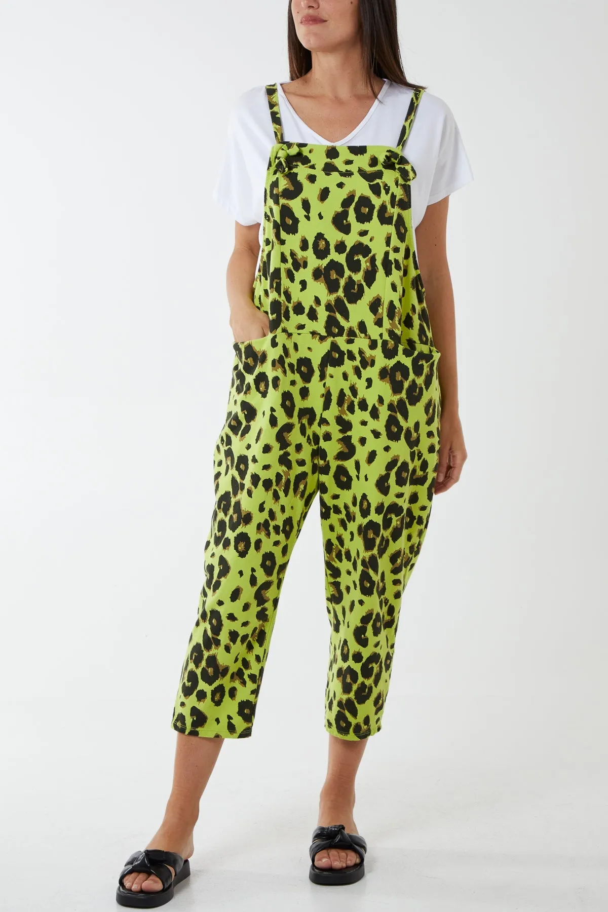 Leopard Print Dungarees