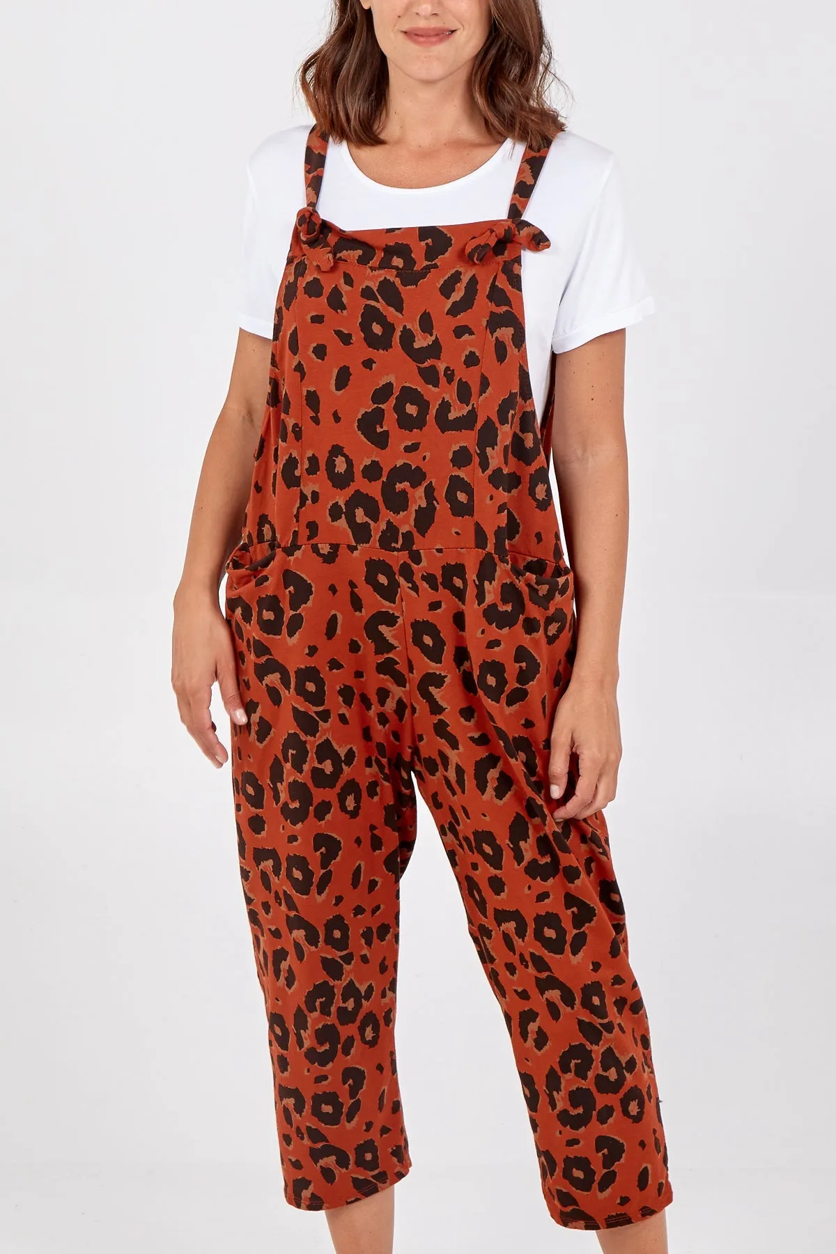 Leopard Print Dungarees