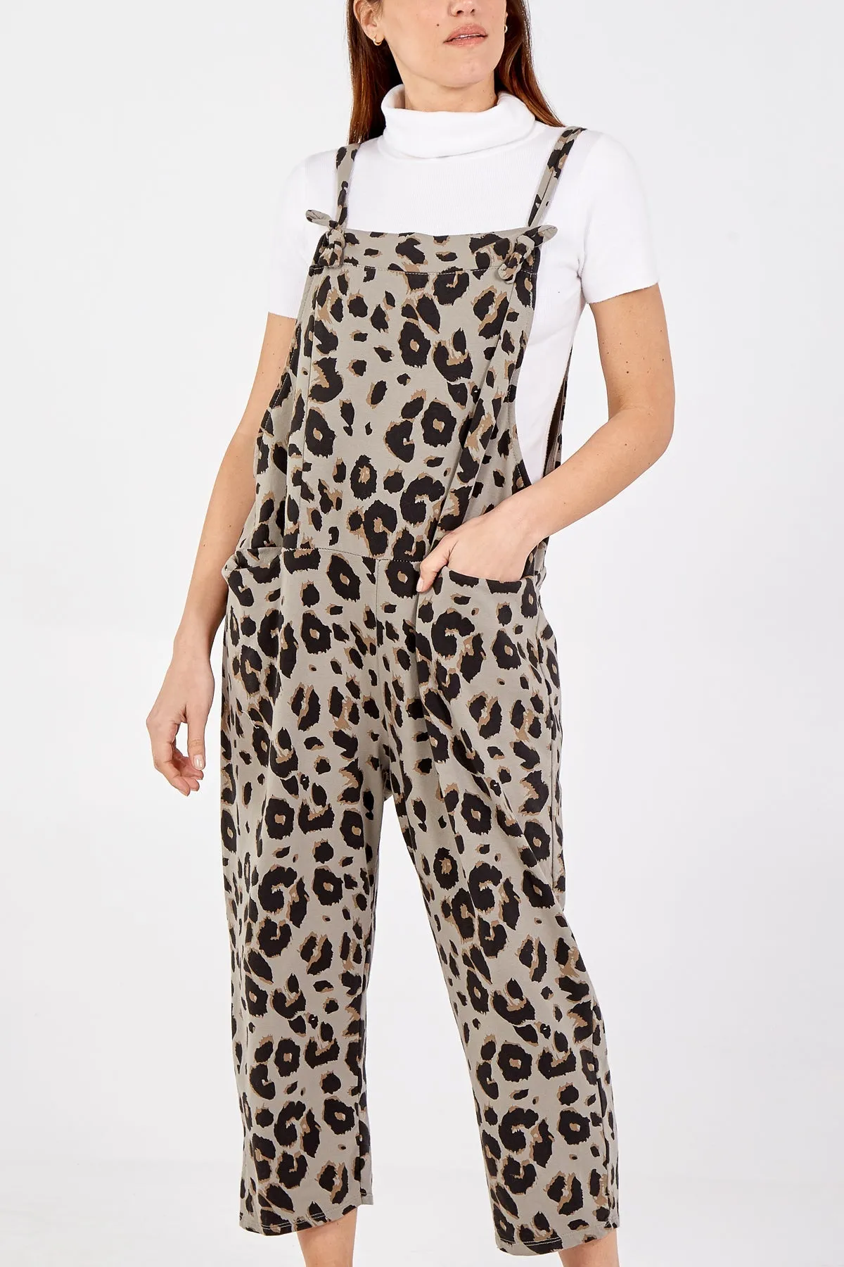 Leopard Print Dungarees